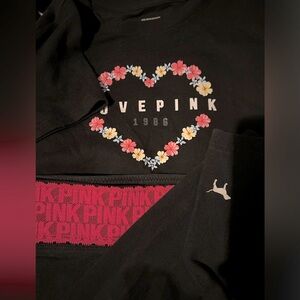 PINK yoga pants and tee